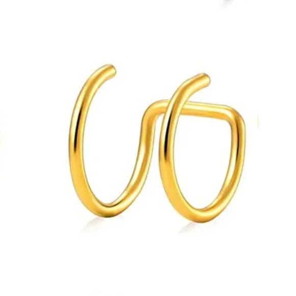 1 Silver or 1 Gold Pierce Free Cuff Earrings-2 Bar Style - Picture 3 of 4